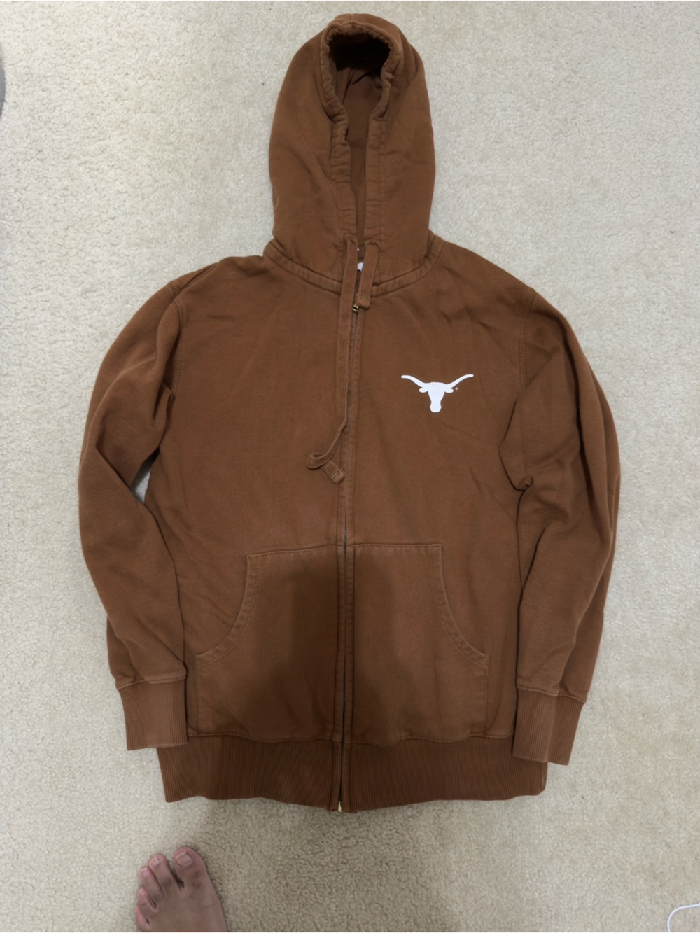 TEXAS LONGHORNS BROWN VINTAGE HOODIE - UNISEX MEDIUM (UT CAMPUS STORE)
